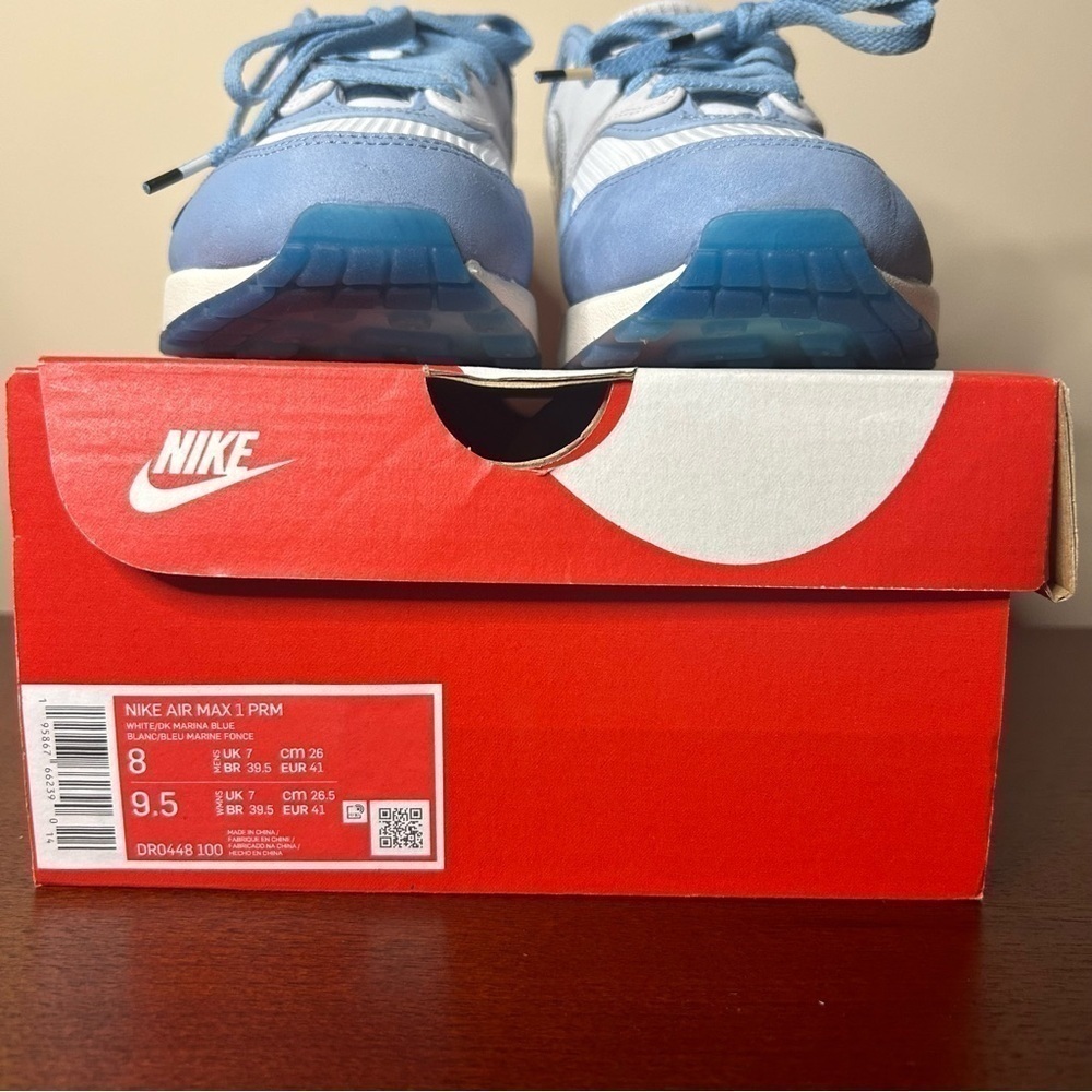 Nike | Air Max 1 Premium Blueprint, Size 9.5, Air Max Day Light Blue - Picture 8 of 13